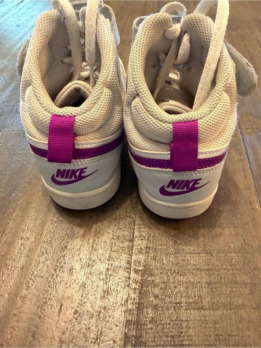 Nike Court Borough Mid 2 GS Pure Platinum Vivid Purple Girl's SZ 4.5Y CD7782-009